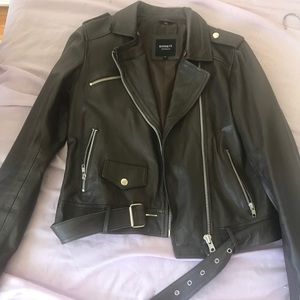 Barney’s Originals Moto Faux leather jacket